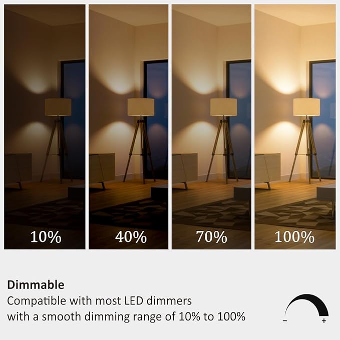 Maelsrlg A19 LED Light Bulbs 60 Watt Equivalent, 90 CRI, Dimmable, Warm White 3000K, 760 Lumens, E26 Base, 120V, 8W LED Bulbs for Bedroom Living Room, 8-Pack
