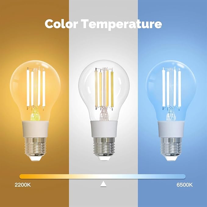 Smart Filament Bulb Light Your House Easily with Scene E27 Energy Saving Customize Light by Time 7W Tuya APP Control,1pcs