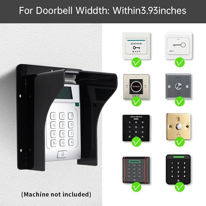 Doorbell Rain Cover Weatherproof for Ring Nest Video Doorbells, Universal Keypad Cover Protector for Outside Camera Door, Gate Access Control, Doorbell & Fingerprint Lock (M - Black Without lid)