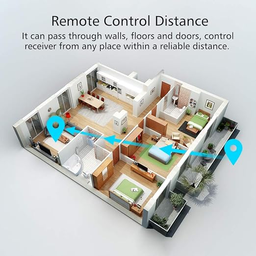 Smart WiFi RF Relay Switch Wireless 433Mhz Remote Control Light Switch Timer Function DC 5V-24V Two Channels RF Relay Module Controller Compatible with Alexa,Google Assistant 2pc Transmitter