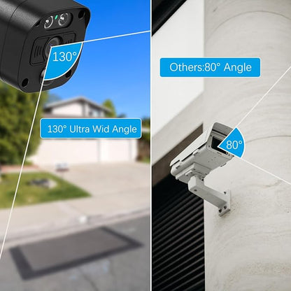 (2026 Update) Wireless WiFi Outdoor Security Camera System with Dual Antenna Cameras, 55% Stronger Signal, 130° Wide Angle, 65ft Night Vision, 2-Way Audio, No Monthly Fee, Home NVR Security System