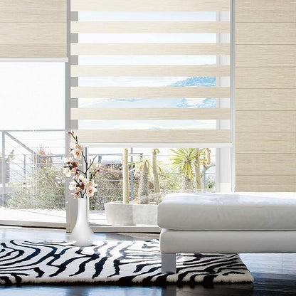 Light Filtering Motorized Zebra/Roller Shades – LightFiltering-Ravenwood B50 Series Smart Remote Control Window Blinds