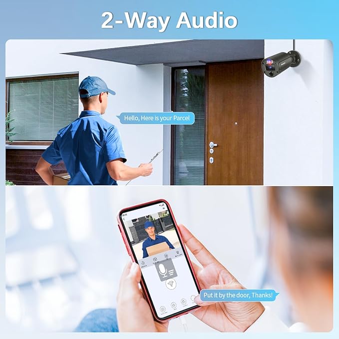 【2-Way Audio & 4K Ultra HD】 Outdoor Wired Security Camera System, Wired Cameras for Home Security, Home POE Video Surveillance Systems DVR Kits