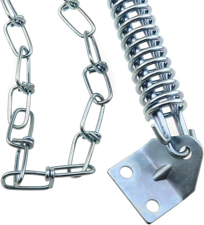 1 Set of Spring Loaded Screen Door Chain Set Silver Windproof Door Chain Heavy Duty Storm Door Hardware Suitable for Wooden Door Aluminium Door Composite Door