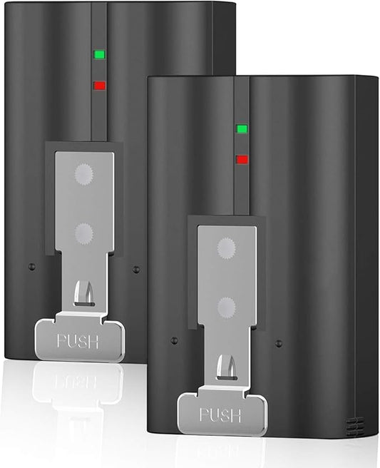 2-Pack 6040mAh Replacement Battery with Charger Station for Ring-Doorbell Camera 2/3/3 Plus/4, Spotlight and Stick Up Cam, Rechargeable Upgraded Lithium Li-ion Batteries 3.65V