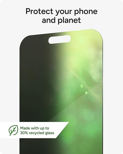 ZAGG Glass Elite Privacy Screen Protector for iPhone 16 Pro Max - 2-Way Privacy Filter, Ultra-Strong Tempered Glass, 5X Stronger, InvisibleShield, Smudge-Free, Easy Install, Recycled Content