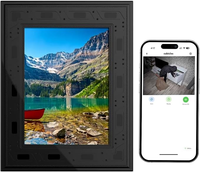 Picture Frame Camera, Security Camera WiFi 1080P, 365 Days Standby PIR Motion Detection HD Night Nision Real Time View Live Surveillance Wireless Mini Nanny Video Cam