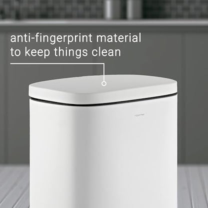 happimess Curtis 8 Gal Step Trash Can Soft Close 25", Cotton White