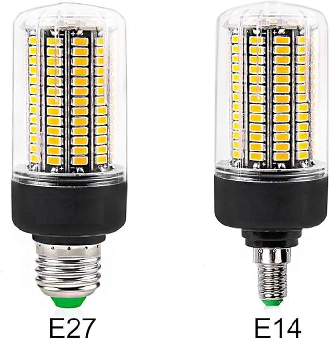 Wide Voltage Lights 2pcs E27 E14 SMD5736 AC 110V 220V LED Lamp Bulbs, 3.5W 5W 7W 9W 12W 15W 20W Smart IC No Flicker LED Corn Light for Living Room Household Bulbs (Color : E14 Cold White, Size