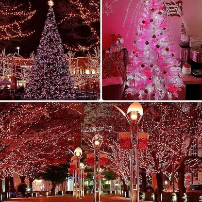 Connectable 88Ft 240LED Christmas String Lights Outdoor Indoor, Red&White