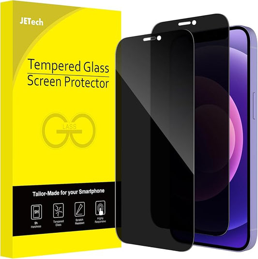 JETech Privacy Full Coverage Screen Protector for iPhone 12 mini 5.4-Inch, Anti-Spy Tempered Glass Film, Edge to Edge Protection Case-Friendly, 2-Pack