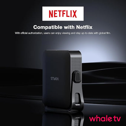 【Officially-Licensed APP & Native 1080P】Thinnest 1.81" Smart Mini Projector Lens LHD with WiFi and Bluetooth, Auto Focus & Keystone Portable Outdoor Projector, VOPLLS 4K Home Movie Projector Lens