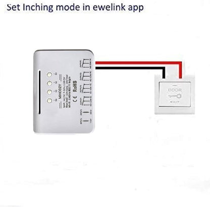 4CH WiFi RF Wireless Switch Relay,Inching Self-Locking Interlock Mode,for Access Control Smart Garage Door,Compatible with Alexa Goolge Home