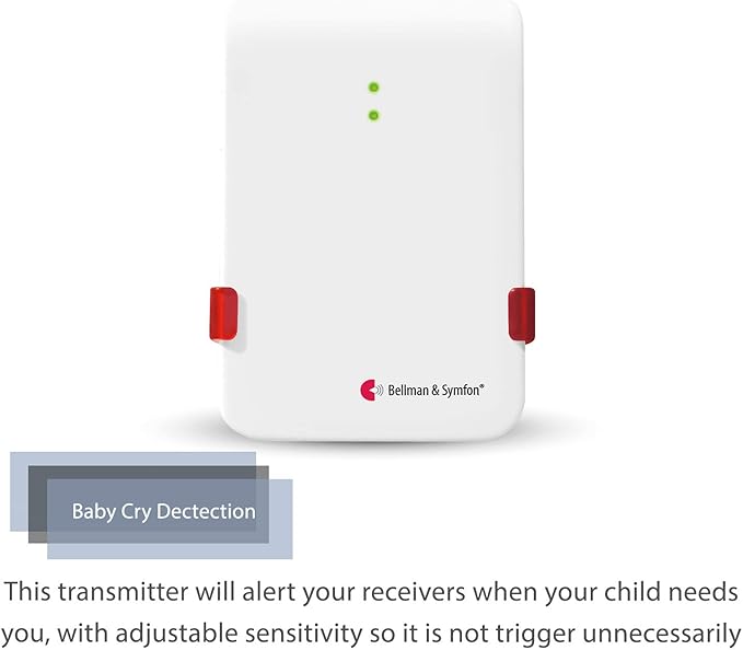 Bellman & Symfon Wireless Baby Cry Monitor with Pager Receiver – Smart Home Safety Alert System for Deaf and Hard of Hearing – Baby Audio Alarm with Transmitter – Expandable No WiFi Baby Monitor Kit