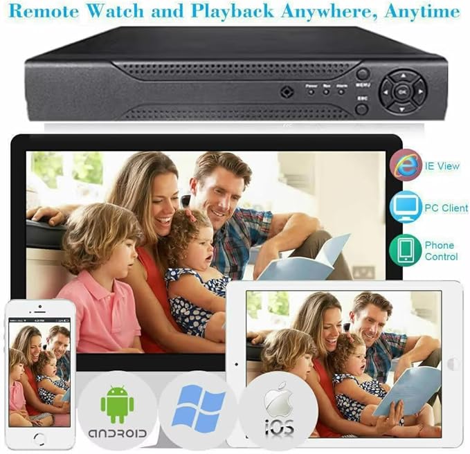 Home Security System 4Ch DVR Kits with 4pcs 1080P Waterproof Bullet Analog AHD TVI CVI Camera 3MP Lens Color Night Vision Outdoor Surveillance Wired CCTV Set (Include 500GB HDD) 24/7 Recording