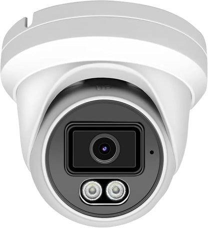 Marquis 8MP PoE IP Turret Dome Camera with Microphone/Audio, IP Security Camera Outdoor Rated, 98ft IR Night Vision, Waterproof IP66, 108° Wide Angle 2.8mm Lens