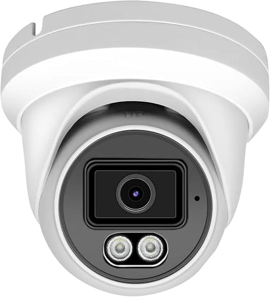 Marquis 8MP PoE IP Turret Dome Camera with Microphone/Audio, IP Security Camera Outdoor Rated, 98ft IR Night Vision, Waterproof IP66, 108° Wide Angle 2.8mm Lens