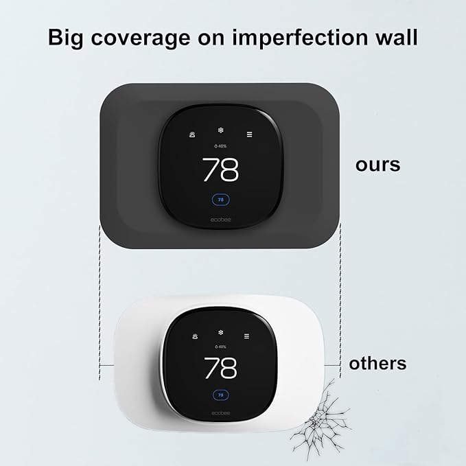 Wall Plate Cover Compatible with New 2022 Ecobee Smart Thermostat Premium & 2022 Ecobee Smart Thermostat Enhanced, Programmable WiFi Thermostat Accessory, Black