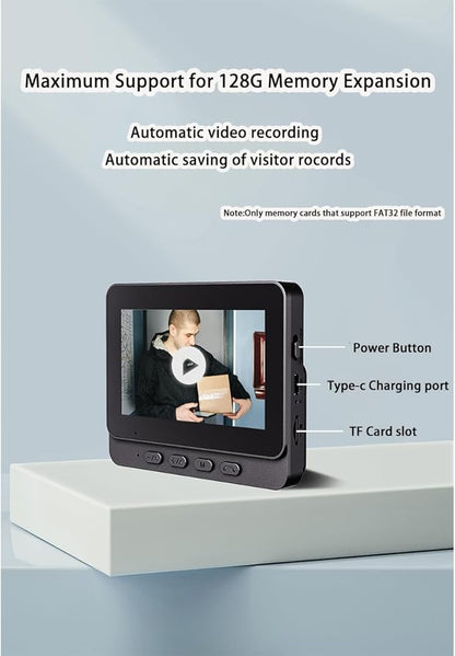 Outdoor Video Doorbell Camera Wireless 1080P with Screen for Home Office,Two-Way Audio,120° Vision,4.3” Screen,IP66 Waterproof, Video Doorbell No Subscription,APP,WiFi,Easy to Use for Elder