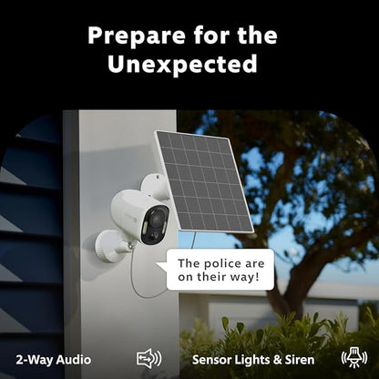 Swann Xtreem4K Eco Security Camera with Solar Panel: 4K UHD Video, AI Motion Detection w/Thermal Sensing, Solar Charging, Color Night Vision, Two-Way Audio, IP65 Weatherproof, 32GB MicroSD Included.