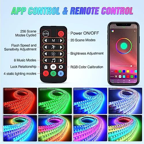 Nilight 6PCS Dream Color LED Underglow Lights with APP & Remote Control