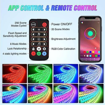 Nilight 6PCS Dream Color LED Underglow Lights with APP & Remote Control