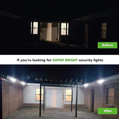 Outdoor Motion Sensor Light Battery Operated, IP65 Waterproof Ultra Bright Motion Sensor Outdoor Lights Head Adjustable with 8W 600 Lumen 6000K 4LEDs for Garage Yard Porch and Patio (1 Pack)