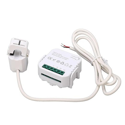 Fafeicy Smart Electricity Meter with Clamp, WiFi Power Consumption Monitor, Energy Management, Remote Control, Overload Protection, White
