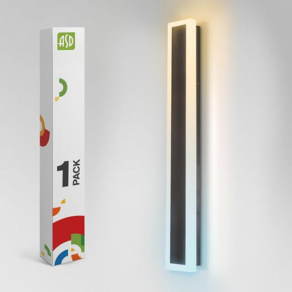 ASD LED 48" Long Wall Mount Light Fixture, Outdoor & Indoor Linear Sconce | 3CCT, Dimmable, Waterproof, Anti-Rust, ETL Listed | 36W 2980LM 3000-5000K 100-277V | Exterior Porch Lighting | Black