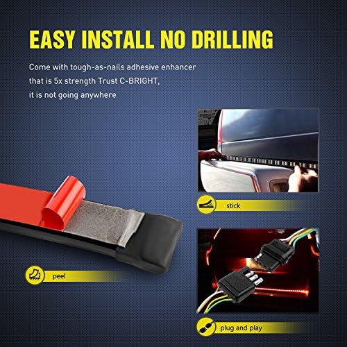 Nilight 60 Inch Truck Tailgate Light Bar Triple Row 504 LEDs