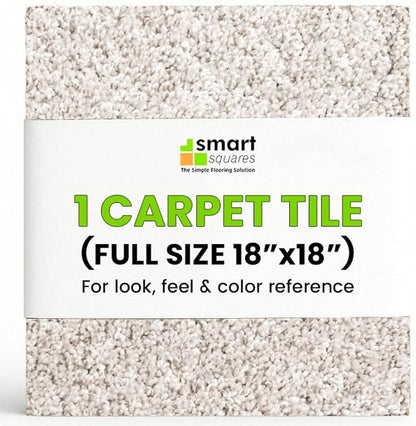 Smart Squares Easy Street Premium Plush Carpet Tiles, Made in USA – 18x18 Peel and Stick Floor Tiles with Attached Padding – Seamless DIY Carpet Squares (2.5 Sq Ft, 1 Tile, 486 Porcelain)