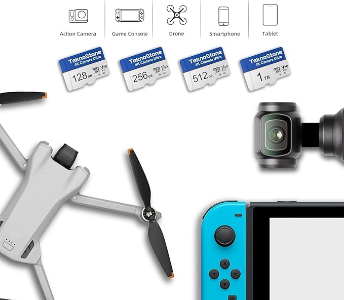 Camera 256GB MicroSDXC Flash Memory with Adapter 180MB/s Read 130MB/s Write Speed UHS-I C10 U3 V30 A2 Rated 4K/5K UHD Support TF Card Suitable for GoPro DJI Insta360 Cameras Drones (1 Pack)