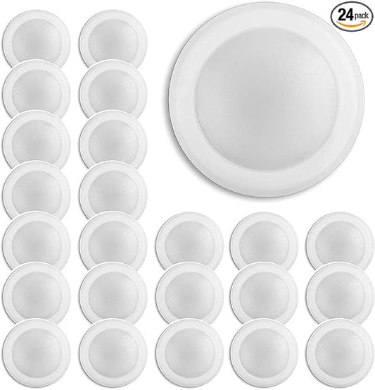 7.5" Flush Mount Ceiling Light, Bedroom Light Fixture, Dimmable LED, 16.5W (120W Equivalent), 120V, 2700K, ETL, 4/6" J-Box (Warm White, 24 Pack)