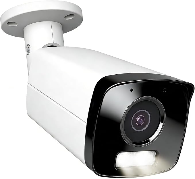 UNILOOK 6MP Bullet PoE IP Camera, Wired Security IP Camera Outdoor, Human Vehicle Motion Detection, 100ft Color Night Vision, Built-in Mic, 2.8mm Lens, IP66 Waterproof, Micro SD Slot(up to 512GB) NDAA