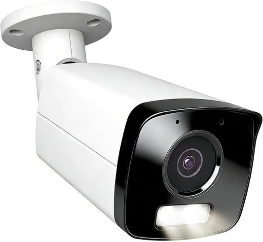 UNILOOK 6MP Bullet PoE IP Camera, Wired Security IP Camera Outdoor, Human Vehicle Motion Detection, 100ft Color Night Vision, Built-in Mic, 2.8mm Lens, IP66 Waterproof, Micro SD Slot(up to 512GB) NDAA