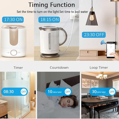 Tuya WiFi Smart Temperature Sensor Controller, 4CH 85-250V Relay Switch, Remote Voice Control, APP Remote Control, Dry Contact, Real-Time Monitoring, Compatible with Alexa and Google Home