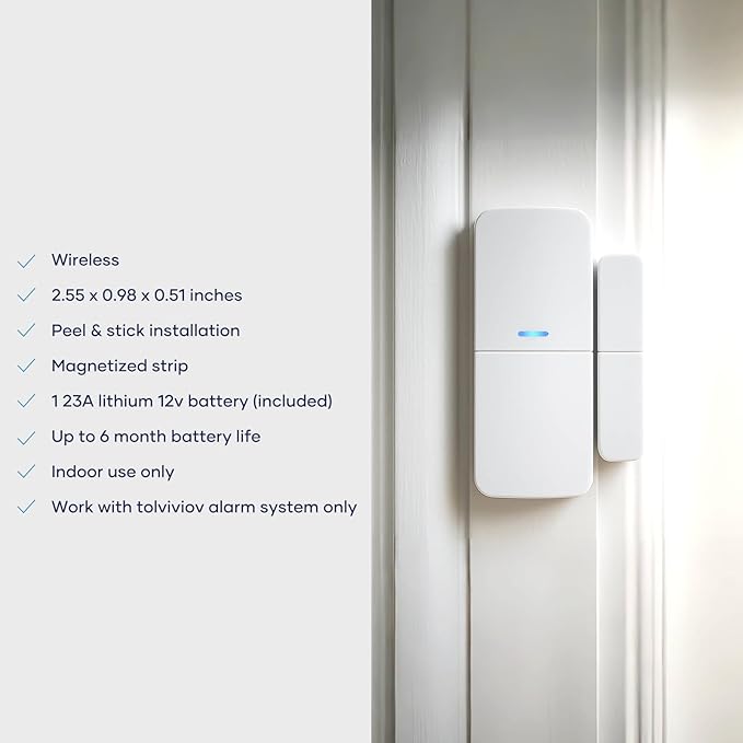 Entry Sensor (Pack of 1) - Window and Door Protection - Compatible with tolviviov Home Security System | 120db alarm