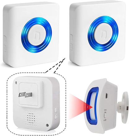 EverNary Caregiver Pager Indoor Motion Sensor Alarm Room Bed Alarms and Fall Prevention for Elderly Dementia Patients/Mailbox Alert Device for Home (2 Pager+1 Sensor)