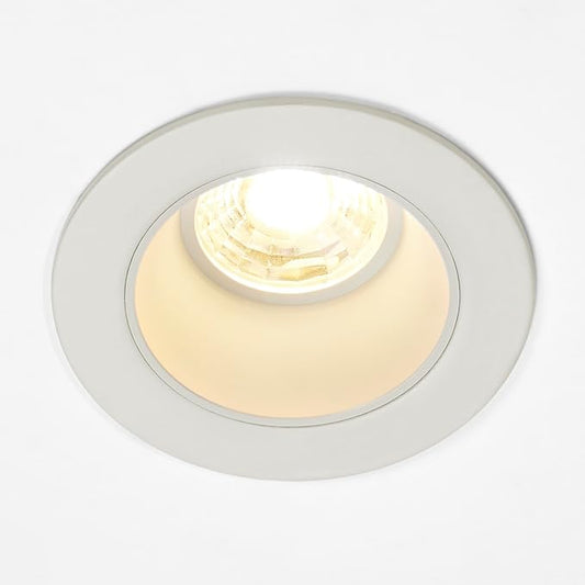 Maxxima 2 in. Ultra-Thin Recessed Anti-Glare LED Downlight - Canless IC Rated, 5 Color Temperature Selectable 2700K/3000K/3500K/4000K/5000K, Dimmable, Round Stone Gray Trim, 90 CRI