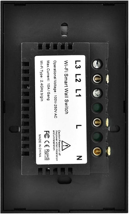 Wi-Fi Wall Touch Screen Switch, Remote Control Single Circle , 1-Way AC 90-250V (Black)