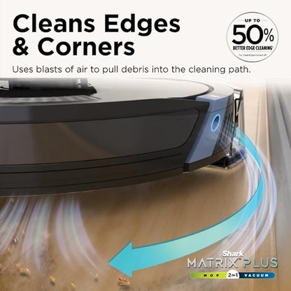 Shark AI Ultra 2-in-1 Robot Vacuum & Mop with Sonic Mopping, Matrix Clean, Home Mapping, HEPA Bagless Self Empty Base and 2 Microfiber Mopping Pads (Renewed), Black/Gold