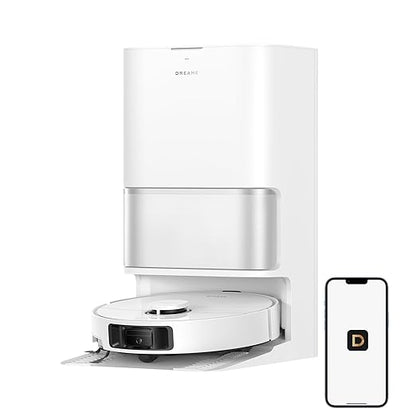 DREAME L40 Ultra Gen 2 Robot Vacuum and Mop with 25,000Pa Suction, Extendable Side Brush and Mop, All-in-One Self-Emptying & Cleaning Dock, Voice & App Control, White