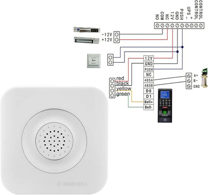 AYNEFY 12V Wired Doorbell,90dB Door Chime Home Access Control System Supporting No Install Battery Door Access Bell Visitors Voice Prompt Doorbell for Home Safety