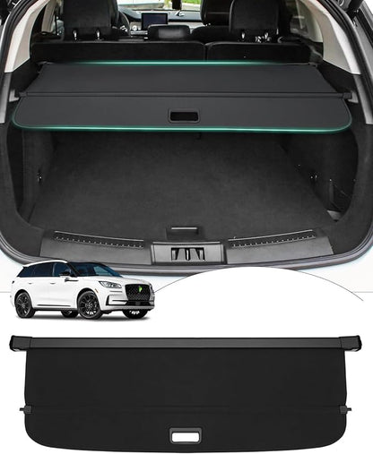 Powerty Retractable Cargo Cover for or 2020-2023 Lincoln Aviator Base 3.0 L (JUST for 7-Seater), Canvas Texture Trunk Cover Privacy Screen Rear Security Shade for Aviator Accessories