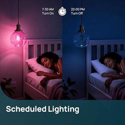 Linkind Matter Smart Light Bulbs, Compatible with Alexa/Apple Home/Google Home, A19 Smart Edison Bulb with Music Sync & Light Show, Warm&Daylight White(1800K-6500K), E26 LED 60W Eqv 850LM, 1Pack