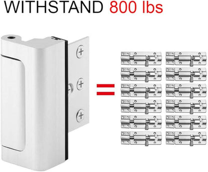 2 Pack Reinforcement Locks with 8 Screws, Childproof Night Lock Withstands 800 Lbs White