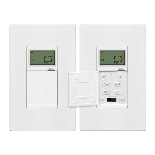 ENERLITES Programmable Digital Timer Switch for Lights, Fans, Motors, 7-Day 18 ON/OFF Timer Settings, Single Pole, Neutral Wire Required, UL Listed, HET01-C, White, 2 Pack | Digital 18 ON/OFF Timer Settings for Fans, Motors, Single Pole, Neutral Wire R...