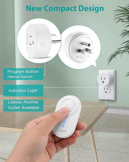 Remote Control Outlet,Remote Light Switch with 15A/1500W and 500 Feet RF Range,No Wiring Needed Smart Plug for Small Electrical Appliance with Anti-Surge 4000V