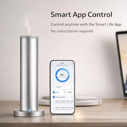 Wireless Essential Oil Smart App & Remote Control, Covers Up to 4000 Sq Ft, Quiet Aroma Diffuser for Home, Hotel & Office, Up to 20H Runtime & Timer