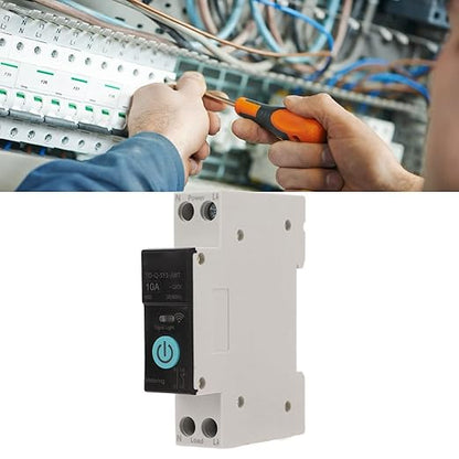 Din Rail Circuit Breaker Smart Switch Mobile Phone Remote Control 3 Timing Modes Function for Household Appliances Suitable for Smart Home(10A)